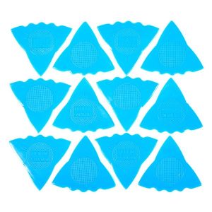 Herdim Nylon Triangle Pick Guitar Plectrum Blue 12 Pack