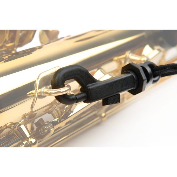 Rico Fabric Saxophone Strap Black with Plastic Snap Hook