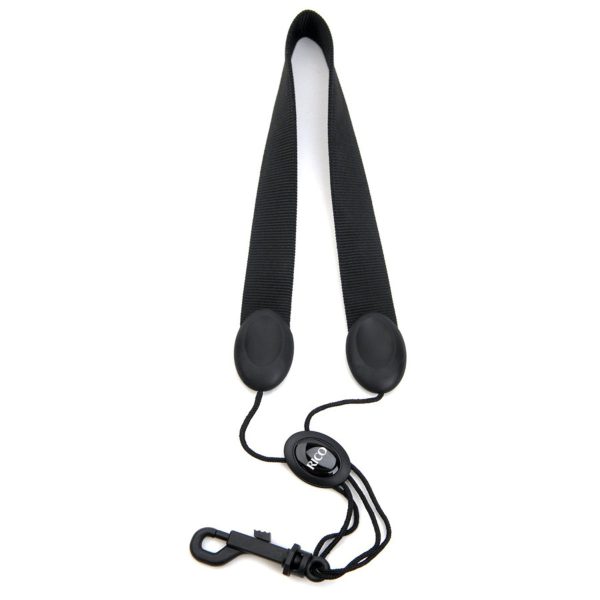 Rico Fabric Saxophone Strap Black with Plastic Snap Hook Tenor/Baritone