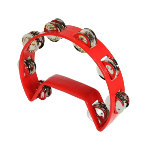 Trax Cutaway Tambourine Red