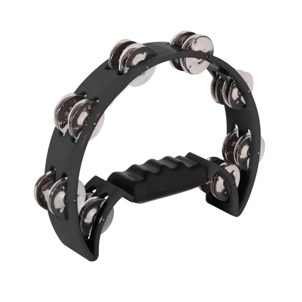 Trax Cutaway Tambourine Black