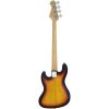 Aria STB Jazz Bass Guitar 3 Tone Sunburst with Tortoise Shell Pickguard