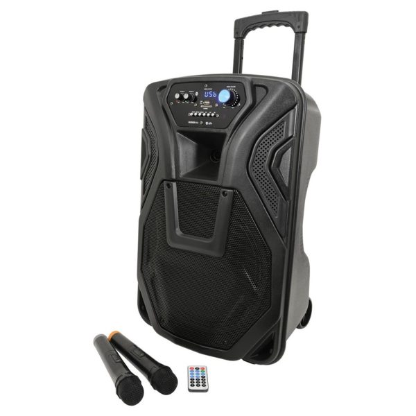 QTX Busker 12 PA with VHF Microphones Media Player & Bluetooth