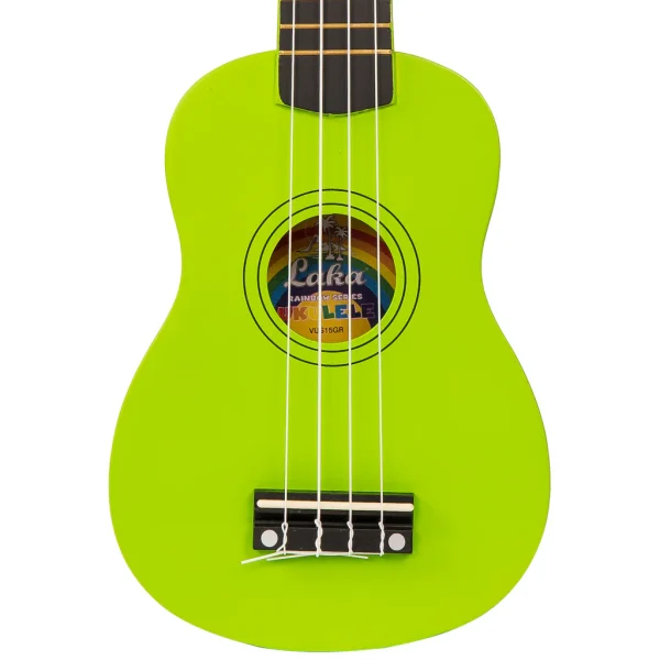 Vintage Laka Rainbow Series Soprano Ukulele & Carry Bag Green