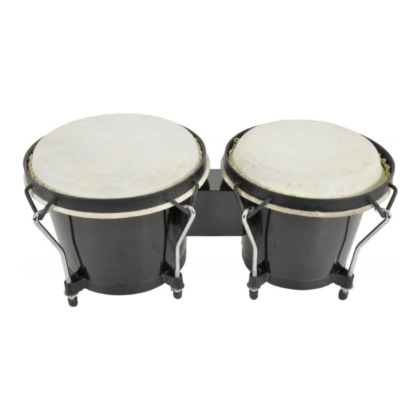 Trax BG01 6"& 7" Traditional Wooden Bongo Set Black