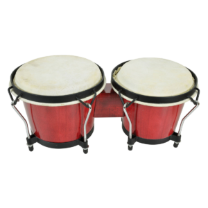 Trax BG01 6"& 7" Traditional Wooden Bongo Set Red