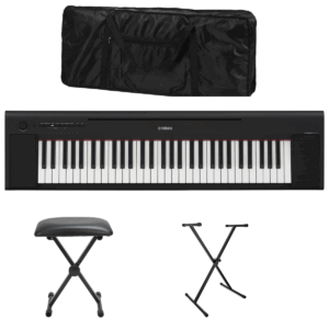 Yamaha Piaggero NP15 Portable Digital Piano Black Deluxe Bundle