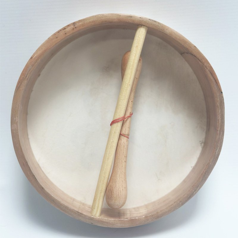 Koda Irish Bodhran 8″ with Beater Solid Wooden Frame & Crossbar Celtic Knot in Hearts