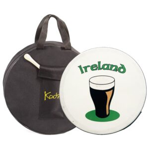 Koda Irish Bodhran 12″x3″ Solid Wooden Black Frame w/Bag & Beater Ireland Pint