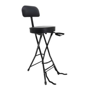 Trax Foldable Guitar Stool with Stand and Back Rest