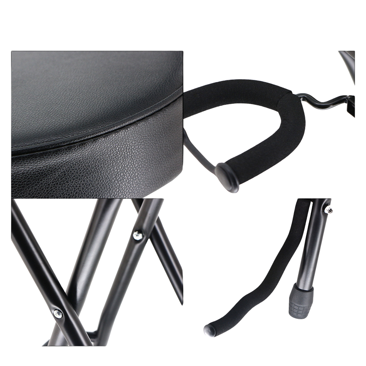 Trax Foldable Guitar Stool with Stand and Back Rest