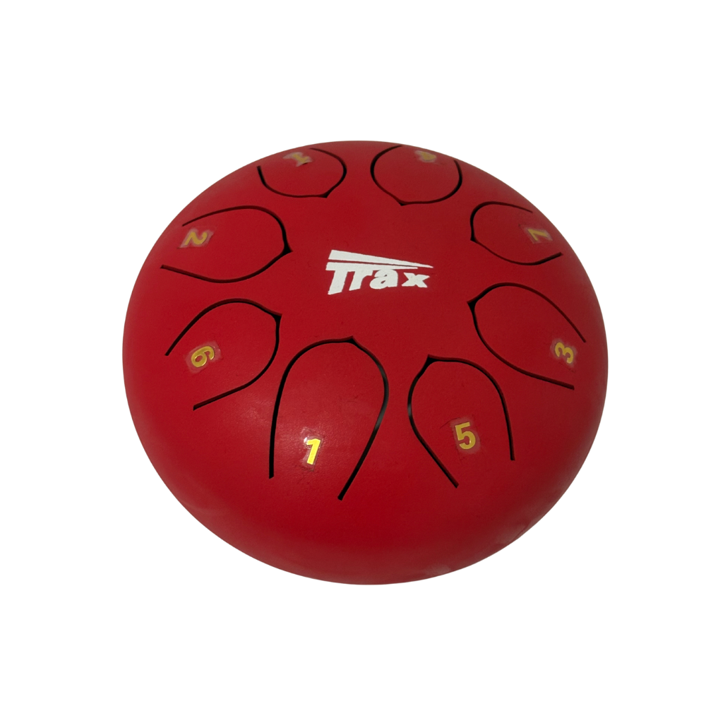 Trax Steel Tongue Drum 6 inch 8 Note Red