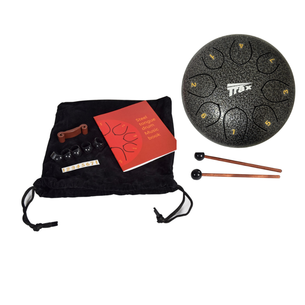 Trax Steel Tongue Drum 6 inch 8 Note Silver