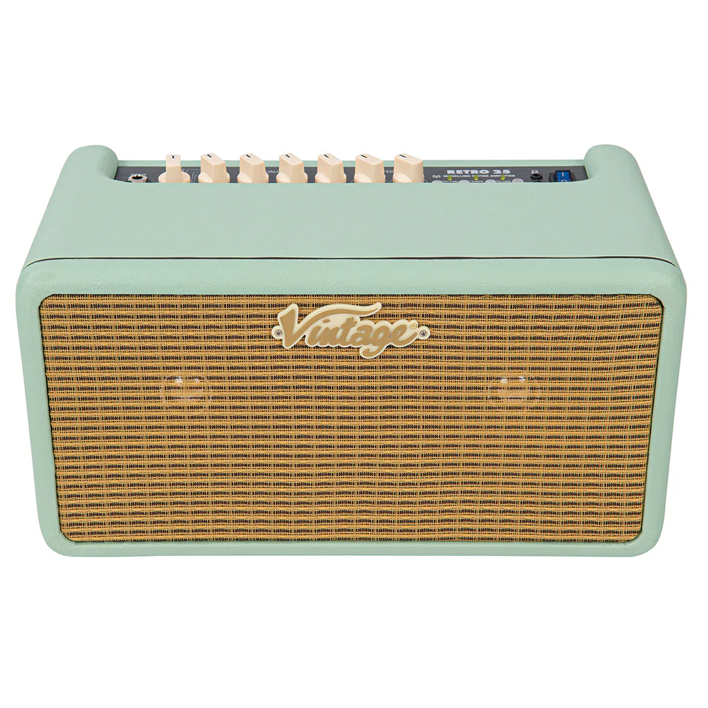 Vintage Retro 25 Watt Guitar Amplifier with DSP Mint Green