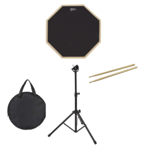 Trax PP80 8 Inch Practice Pad Drum Pad Black Bundle