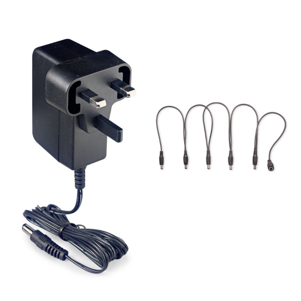 Trax 9V DC 1A Power Supply for Effects Pedals w/5 Way Daisy Chain