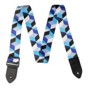 Trax Guitar Strap Black & Blue Diamonds